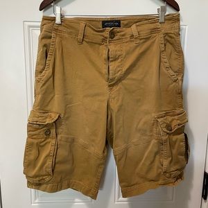 AMERICAN EAGLE Men's Extreme Flex Cargo Shorts, Khaki Tan, Size 34